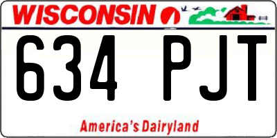 WI license plate 634PJT