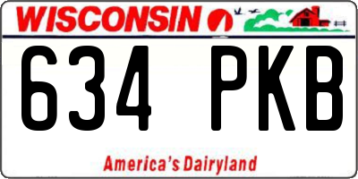 WI license plate 634PKB