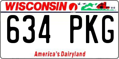 WI license plate 634PKG