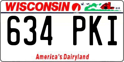 WI license plate 634PKI