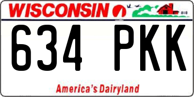 WI license plate 634PKK