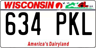 WI license plate 634PKL