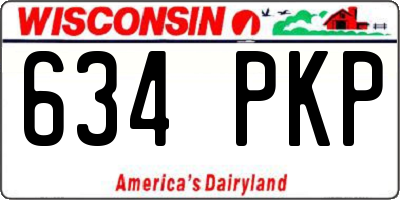 WI license plate 634PKP
