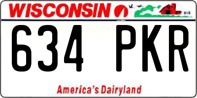 WI license plate 634PKR