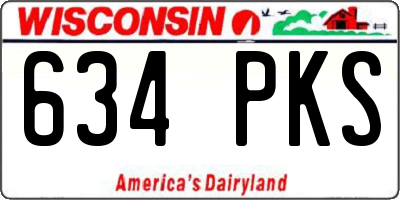 WI license plate 634PKS