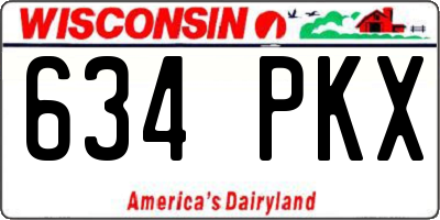 WI license plate 634PKX