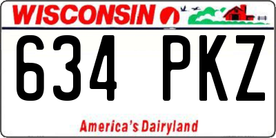 WI license plate 634PKZ
