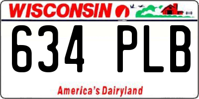 WI license plate 634PLB