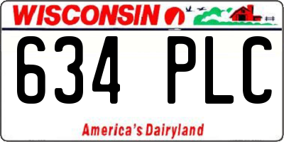 WI license plate 634PLC