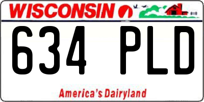 WI license plate 634PLD