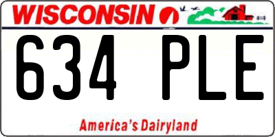 WI license plate 634PLE
