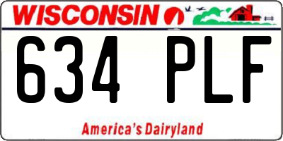 WI license plate 634PLF