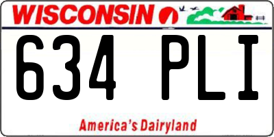WI license plate 634PLI