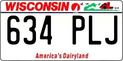 WI license plate 634PLJ