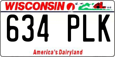 WI license plate 634PLK