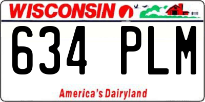 WI license plate 634PLM