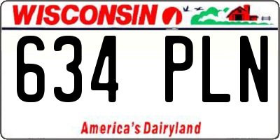 WI license plate 634PLN