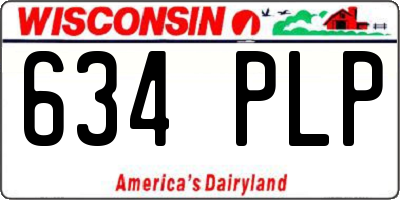 WI license plate 634PLP
