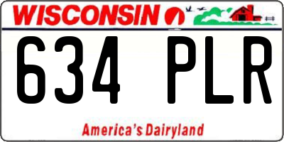 WI license plate 634PLR