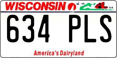 WI license plate 634PLS