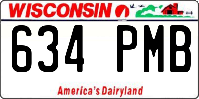 WI license plate 634PMB