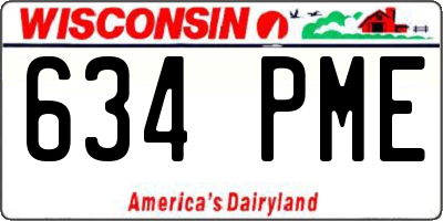 WI license plate 634PME