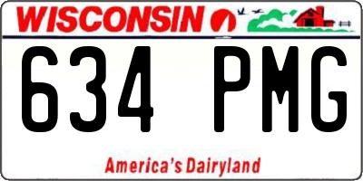 WI license plate 634PMG