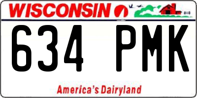 WI license plate 634PMK