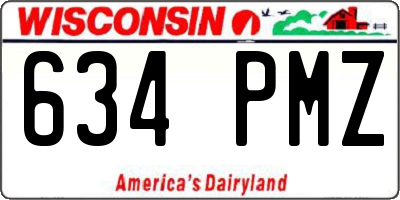 WI license plate 634PMZ