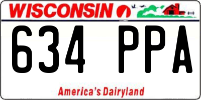 WI license plate 634PPA