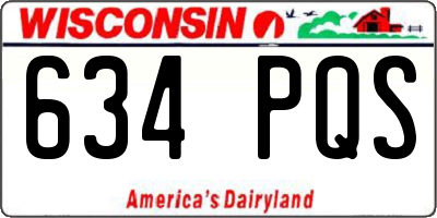WI license plate 634PQS