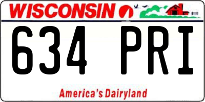 WI license plate 634PRI