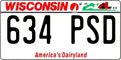 WI license plate 634PSD