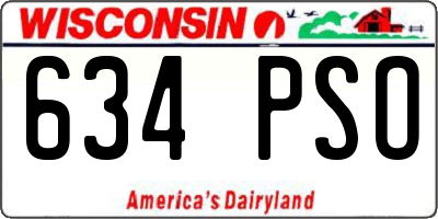 WI license plate 634PSO
