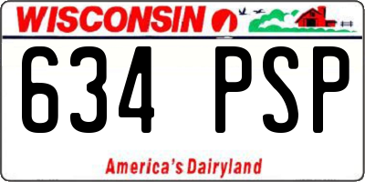 WI license plate 634PSP