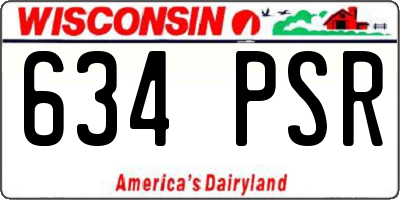 WI license plate 634PSR