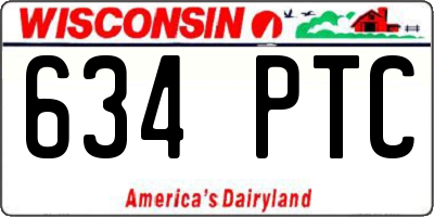 WI license plate 634PTC