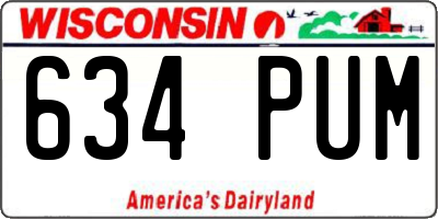WI license plate 634PUM