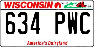 WI license plate 634PWC