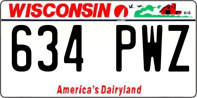 WI license plate 634PWZ