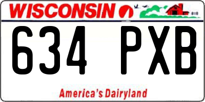 WI license plate 634PXB