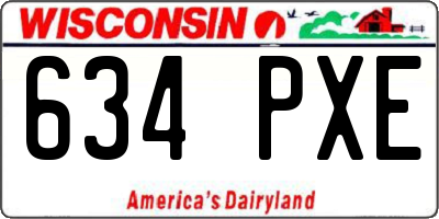 WI license plate 634PXE