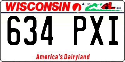 WI license plate 634PXI