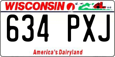 WI license plate 634PXJ