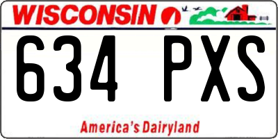 WI license plate 634PXS
