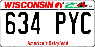 WI license plate 634PYC