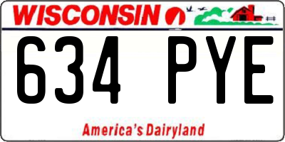 WI license plate 634PYE