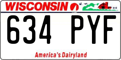 WI license plate 634PYF