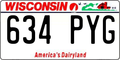 WI license plate 634PYG
