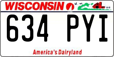 WI license plate 634PYI